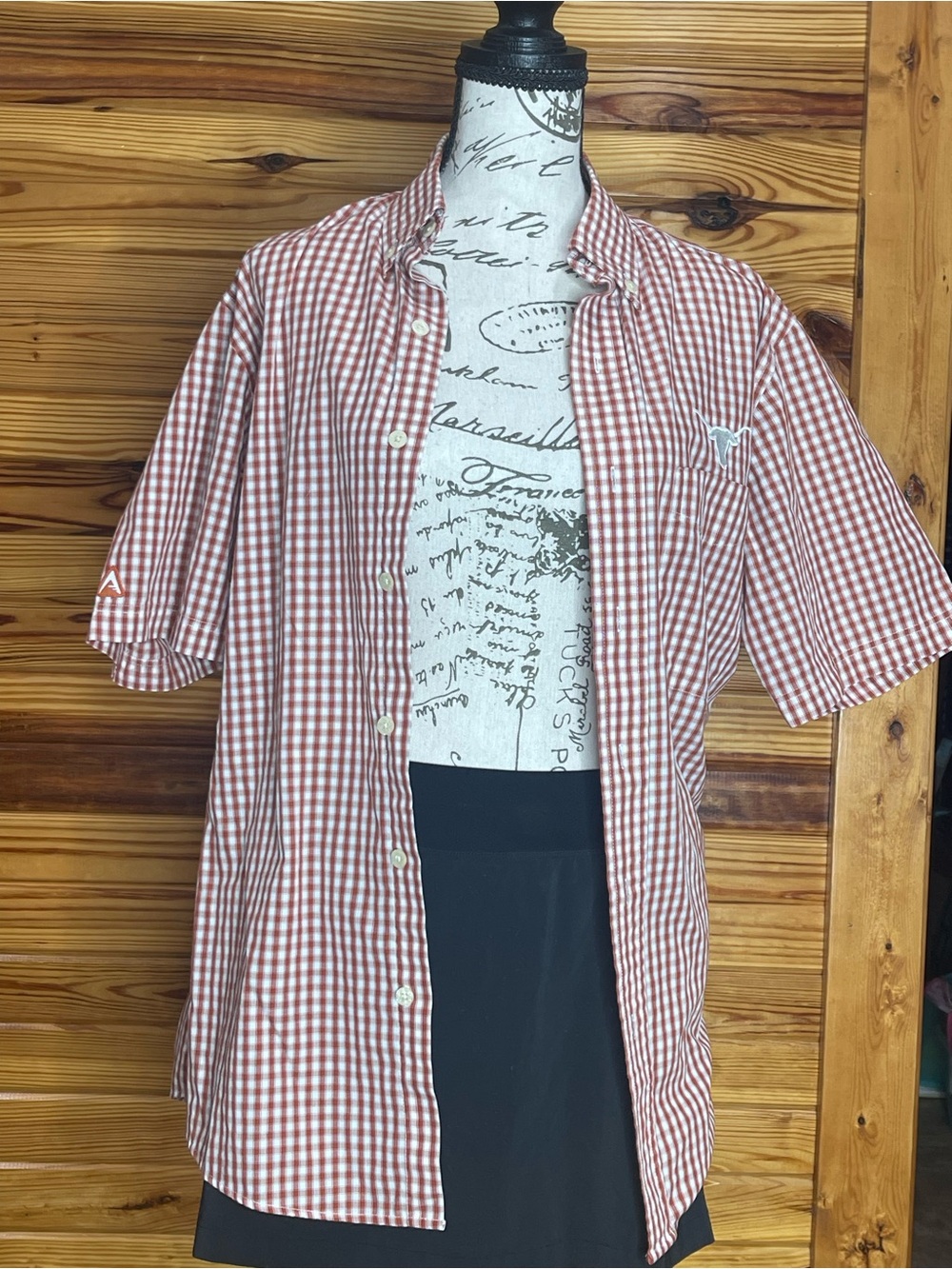 Antigua Womens UT Longhorn Short-Sleeve Button-Down Shirt SZ S